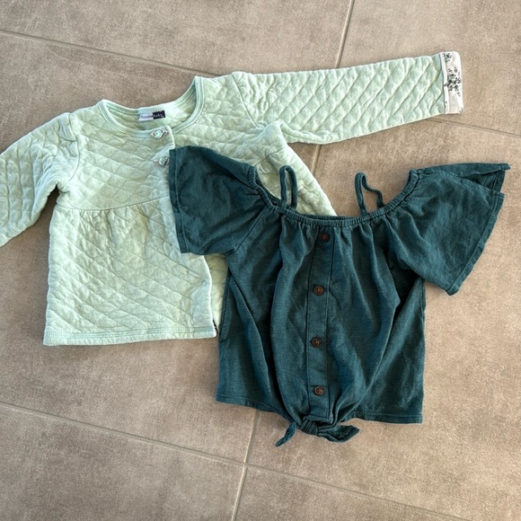 Vitamins Baby Other - *Gently Worn* Vitamins Baby- Mint Quilted Jacket & Art Class Dk. Green Top - 18M